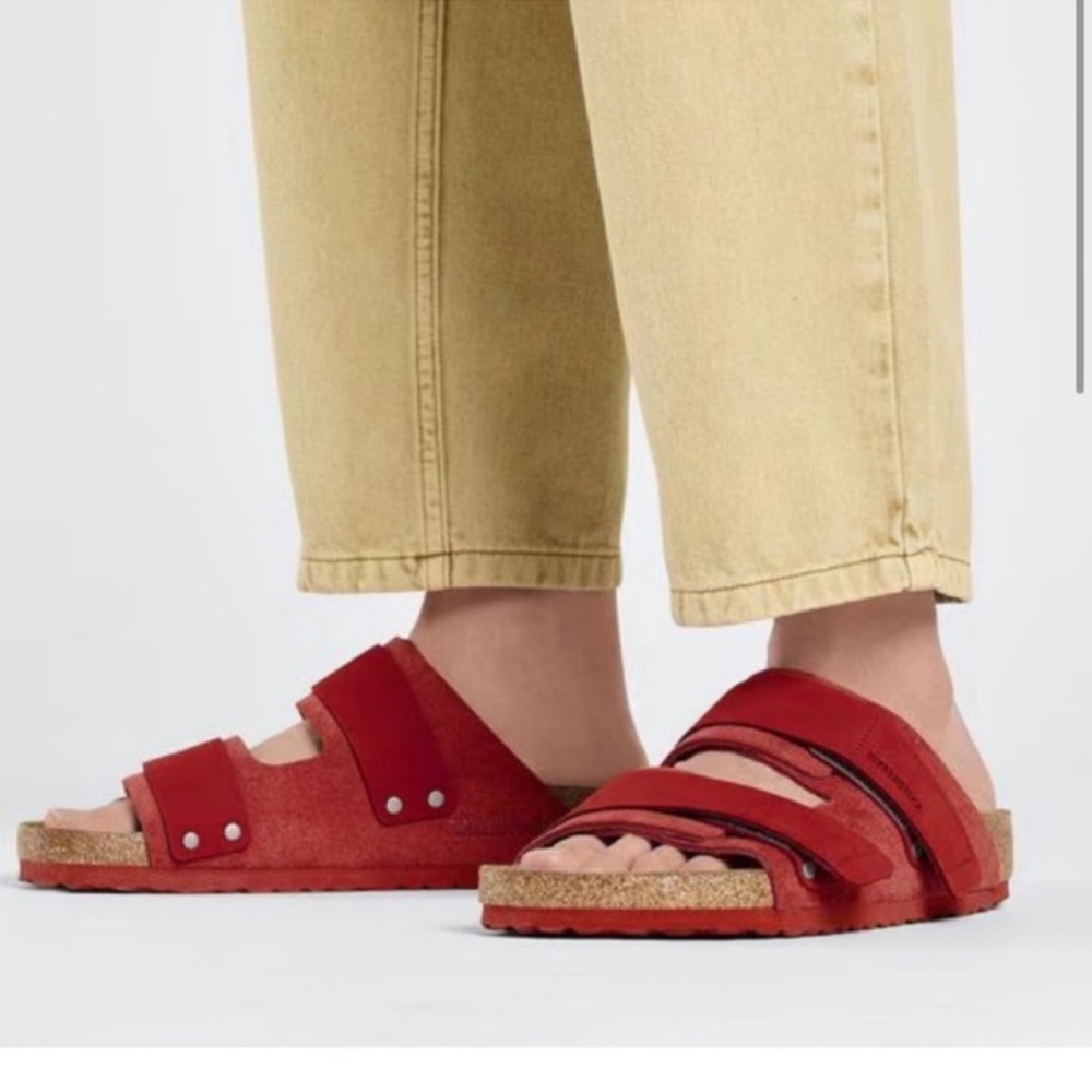 Birkenstock 
Nubuck-Suede Leather Color: Sienna Red